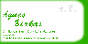 agnes birkas business card